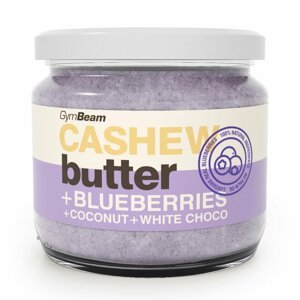 Cashew Butter ochucené - GymBeam 340 g Blueberries+Coconut+White Choco