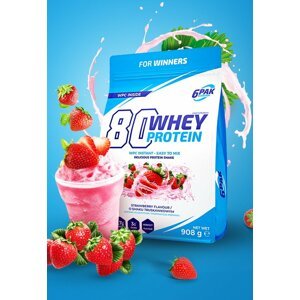 80 Whey Protein - 6PAK Nutrition 908 g Strawberry
