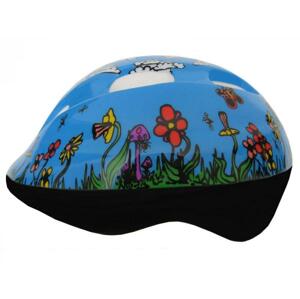 Fly Dětská cyklistická helma modrá s kytičkami - M (50-52 cm)