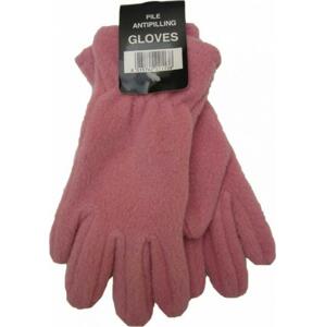 Dámské zimní rukavice fleece růžové - S