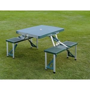 Skládací kempingový picnic set TSS - stůl s lavičkami - modrý