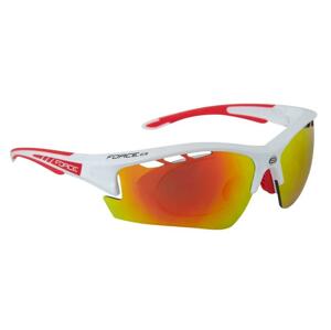 Force F RIDE PRO bílé diop.klip-červená laser skla cyklistické brýle
