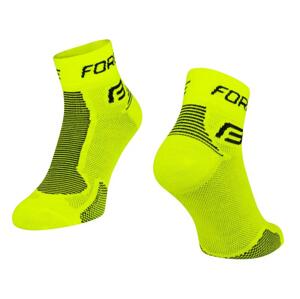 Force 1 fluo-černé cyklistické ponožky - fluo-černé XS/30-35