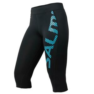 Salming Capri Logo Tights Wmn Black/Light Blue dámské běžecké kalhoty - XS