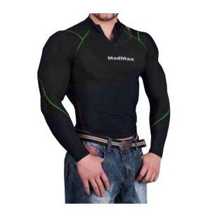 Madmax Kompresní triko s dlouhým rukávem se zipem Black-Green - L