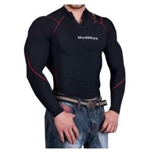 Madmax Kompresní triko s dlouhým rukávem se zipem Black-Red - L