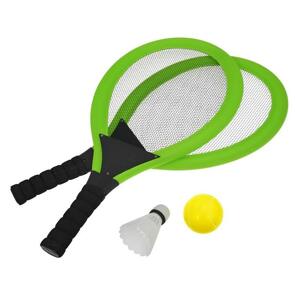 Rulyt Set na plážové hry tenis/badminton 2xraketa, soft miček, badm. Košík, zelená