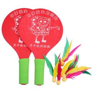 Merco Battledore dřevěné pálky na badminton - červená
