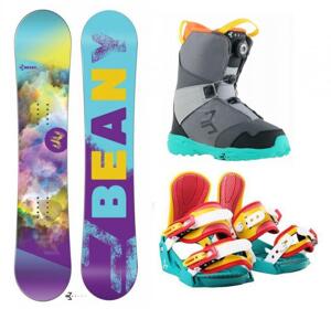 Beany Meadow dívčí snowboard + vázání Beany Junior snowboardové + boty Beany  - 100 cm + S - EU 32-37 (200-235mm)