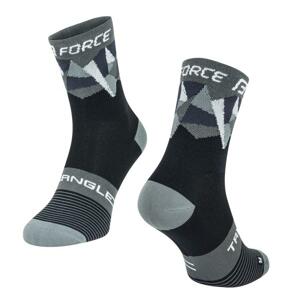 Force Cyklistické ponožky TRIANGLE černo-šedé - černo-šedé XS/30-35