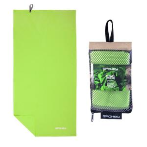 Spokey SIROCCO XL Rychleschnoucí ručník 85x150 cm, zelený s odnímatelnou sponou