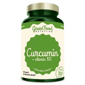 GreenFood Curcumin + vitamín D3 60 kapslí