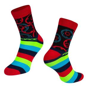 Force ponožky SPROCKET červené - červené L-XL/42-46