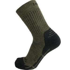 Husky All Wool khaki ponožky - M (36-40)
