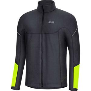 Gore M Thermo Long Sleeve Zip Shirt zateplený cyklodres - black/neon yellow XL
