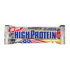 Weider 40% Protein Low Carb High Protein Bar 50 g - oříšek - karamel