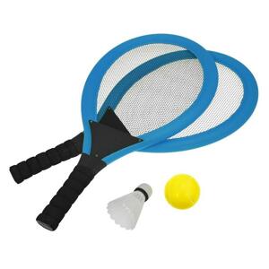Rulyt Set na plážové hry tenis/badminton 2xraketa soft miček badm. Košík modrá