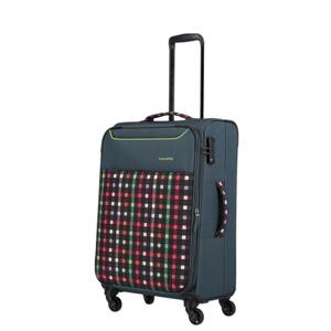 Travelite Látkový kufr Argon M Checked Pattern 57/67l