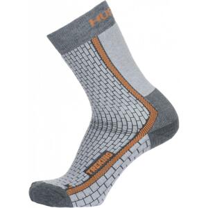 Husky Treking šedo/oranžové ponožky - L (41-44)