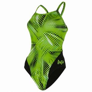 Michael Phelps Dívčí plavky MESA LADY MID BACK - multicolor/zelená - 10 let (140 cm)