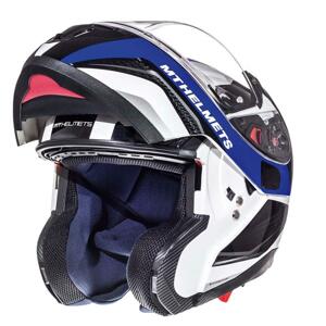 MT Helmets Atom Tarmac bílo-černo-modrá - S - 55-56 cm
