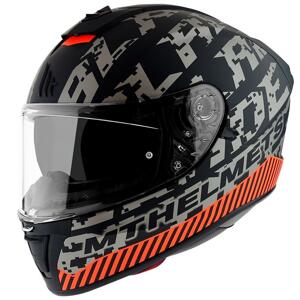 MT Helmets Blade 2 SV Check černo-šedo-oranžová - XS - obvod hlavy 53-54 cm