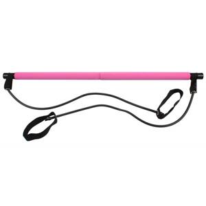 Merco Pilates Sticks posilovací tyč s gumou - růžová