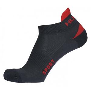 Husky Sport antracit/červené ponožky - L (41-44)