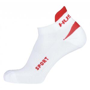 Husky Sport bílé/červené ponožky - L (41-44)