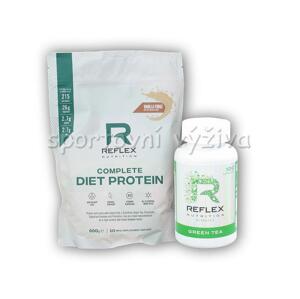 Reflex Nutrition Complete Diet Protein 600g + Green Tea 100cps - Jahoda-malina