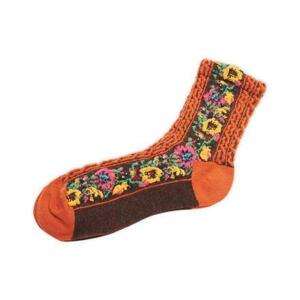 Vlnka Bavlněné ponožky Folklór 1 Pár Oranžová - 35-40
