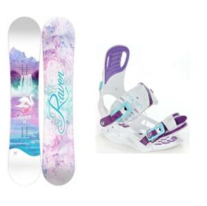 Raven Swan dámský snowboard + Raven Starlet White/Blue/Violet vázání - 140 cm + M (EU 39-42)