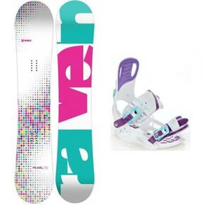 Raven Pearl 2020 dětský snowboard + Raven Starlet White/Blue/Violet vázání - 110 cm + M (EU 39-42)