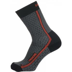 Husky Treking antracit/červené ponožky - XL (45-48)