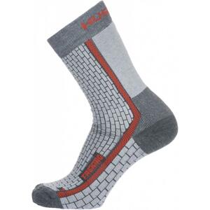 Husky Treking šedo/červené ponožky - XL (45-48)