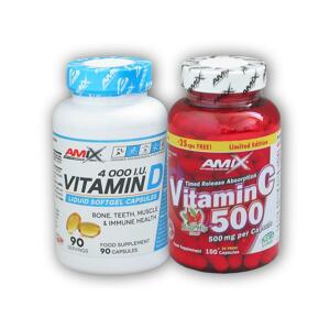 Amix Vitamin D3 4000IU 90tob + Vitamin C 500