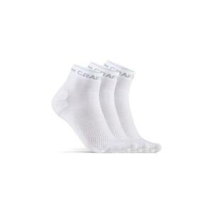 Craft ponožky CORE Dry Mid 3-pack bílá Černá - 43-45 - bílá