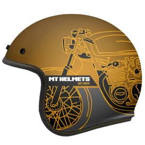 MT Helmets Otevřená přilba LeMans OF507SV LeMans 2 SV Cafe Racer zlatá + šátek Kilpi - S: 55-56 cm