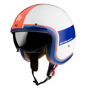 MT Helmets Otevřená přilba LeMans 2 SV Tant bílo-modro-červená + šátek Kilpi - S: 55-56 cm