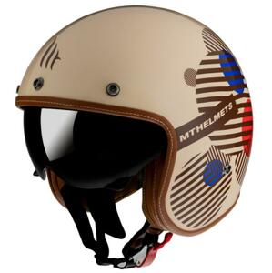 MT Helmets Otevřená přilba LeMans 2 SV Zero hnědá + šátek Kilpi - S: 55-56 cm