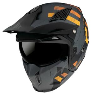 MT Helmets Přilba na motorku Streetfighter Skull 2020 šedo-oranžová + sleva 300,- na příslušenství - XS: 53-54 cm