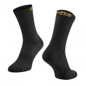 Force ponožky ELEGANT VYSOKÉ, ČERNO-ZLATÉ - černo-zlaté S-M/36-41