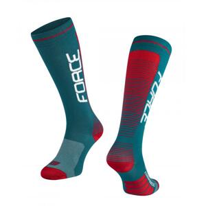 Force Ponožky COMPRESS petrolejovo-červené - , petrolejovo-červené