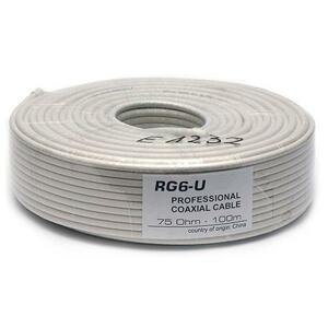 Kabel Koaxiální kabel RG6 (75 ohm) - 100 m bílý
