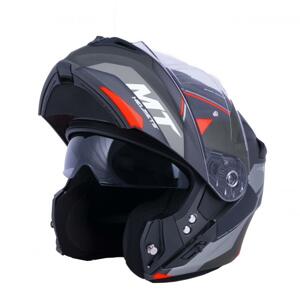 MT Helmets Vyklápěcí přilba na motorku Storm ST-ONE černo-šedo-červená + sleva 300,- na příslušenství - XS: 53-54 cm