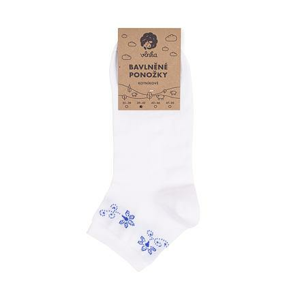 Vlnka Bavlněné ponožky kotníkové modrý květ - 35-38