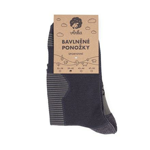 Vlnka Bavlněné ponožky sportovní šedá - 35-38
