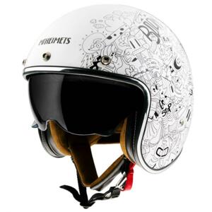 MT Helmets Otevřená přilba na motorku LeMans 2 SV Extreme bílá + šátek Kilpi - M: 57-58 cm
