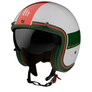 MT Helmets Otevřená přilba LeMans 2 SV Tant bílo-zeleno-červená + šátek Kilpi - S: 55-56 cm