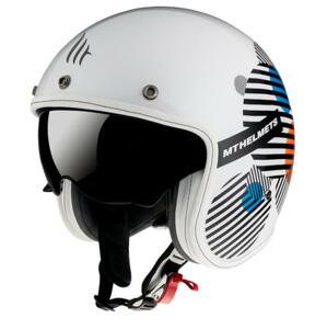 MT Helmets Otevřená přilba LeMans 2 SV Zero bílá + šátek Kilpi - S: 55-56 cm